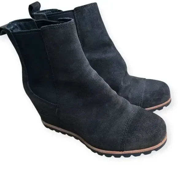 UGG Pax Waterproof Chelsea Nubuck Brown/Black Wedge Booties Women Sz 7.5 US - Picture 6 of 16